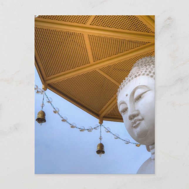 Buddha Statue in Blue Sky, Umbrella Bells Postcard (Front)