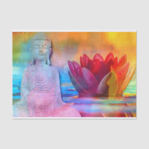 Buddha Statue & Lotus in Water Tissue Paper