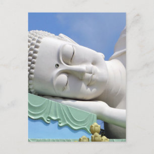 Buddha Statue Resting Sleeping Happy Peace Postcard