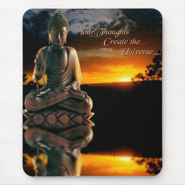 Buddha Sunset w/ quote Mouse Pad (Front)