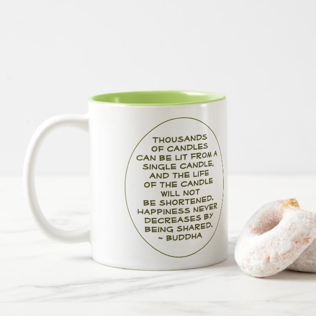 Buddha Template Quote Still Life Photography Two-Tone Coffee Mug (With Donut)