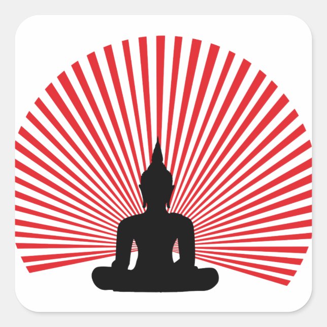 Buddha tha square sticker (Front)