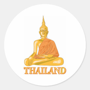 Buddha Thailand Classic Round Sticker