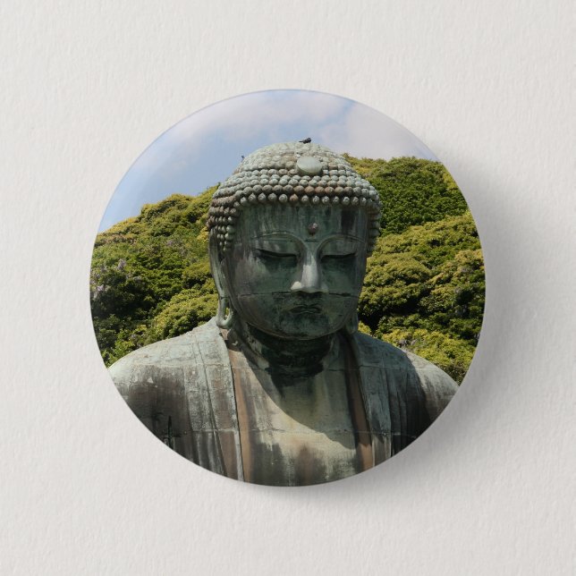 buddha thoughts 2 inch round button (Front)