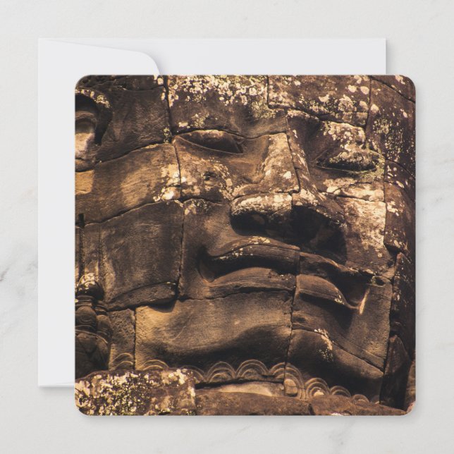 Buddha Totem Angkor Wat Square Card (Front)