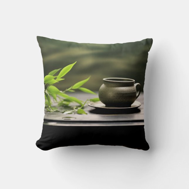 Buddha Tranquil Peaceful Nature Serene  Throw Pillow (Front)