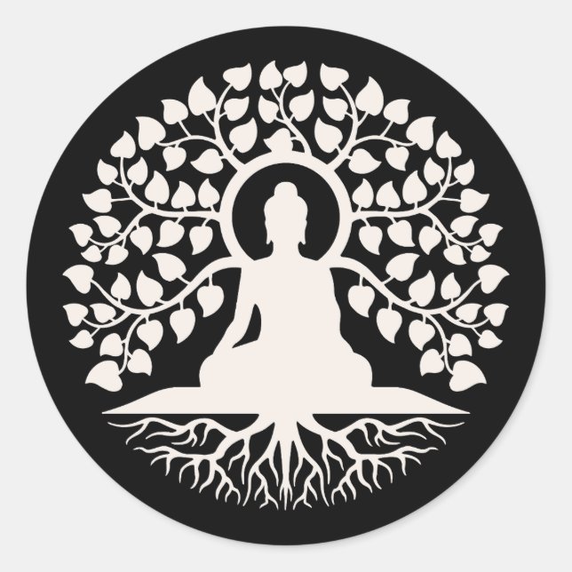 Buddha Tree of Life Spiritual Art Classic Round Sticker (Front)