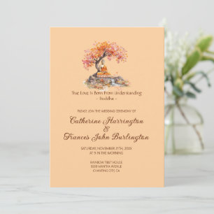 Buddha Under A Tree Buddhist Wedding Ceremony  Invitation