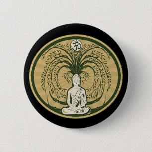 Buddha Under the Bodhi Tree 2 Inch Round Button