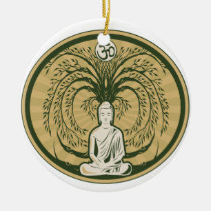 Buddha Under the Bodhi Tree Ceramic Ornament