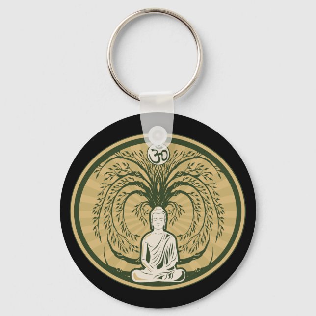 Buddha Under the Bodhi Tree Keychain (Front)