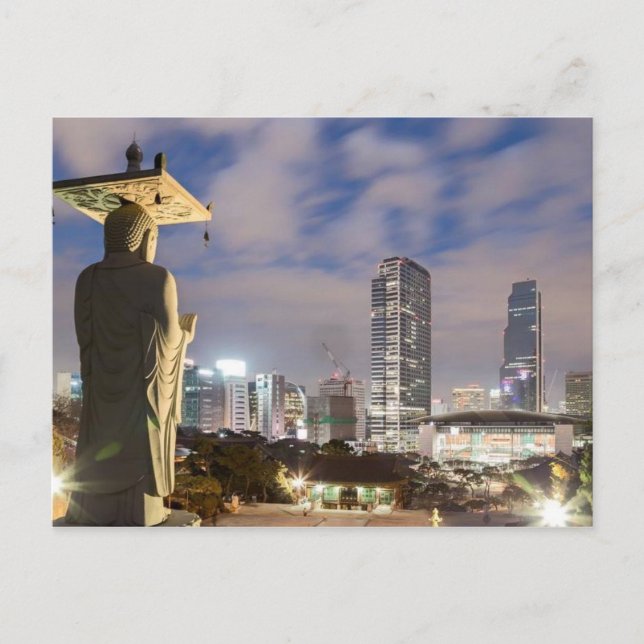 Buddha Watching Seoul Postcard (Front)
