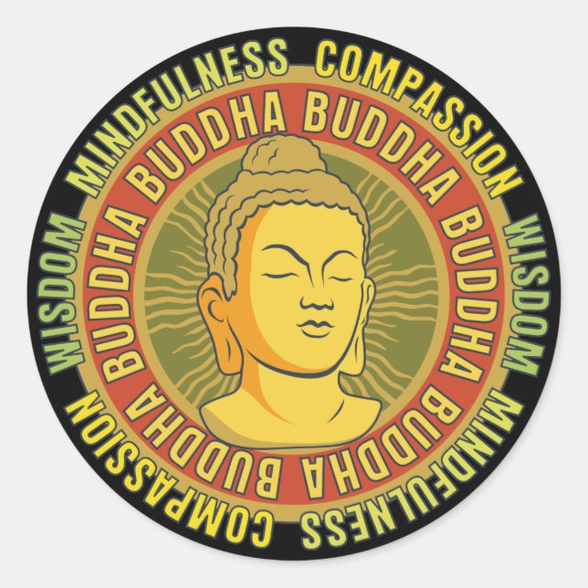 Buddha Wisdom Classic Round Sticker (Front)