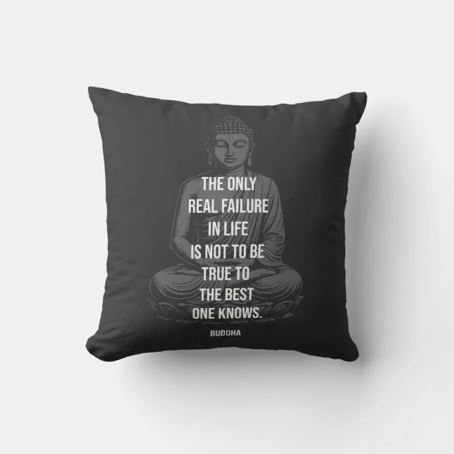 Buddha Wisdom: True to Your Best Self Throw Pillow (Front)