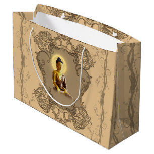 Buddha with mystical light and floral elements large gift bag