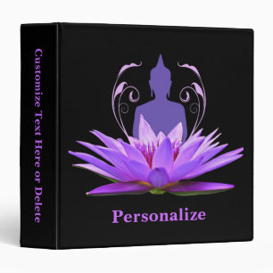 Buddha Yoga Lotus Flower Purple Personalize Album Binder