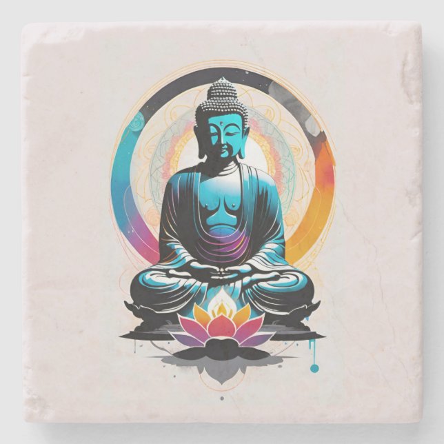 Buddha Zen Art  Stone Coaster (Front)