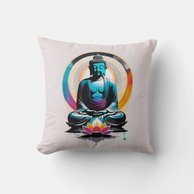 Buddha Zen Art  Throw Pillow (Front)