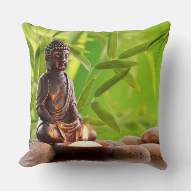 Buddha Zen Throw Pillow (Front)