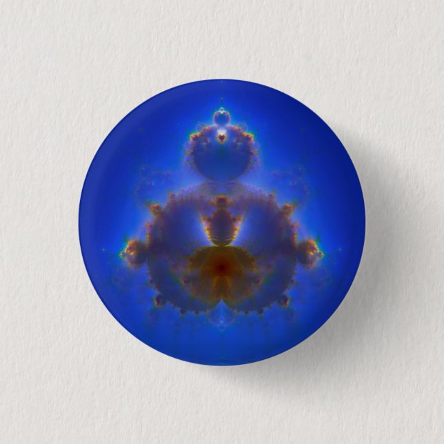 Buddhabrot Sky 1 Inch Round Button (Front)