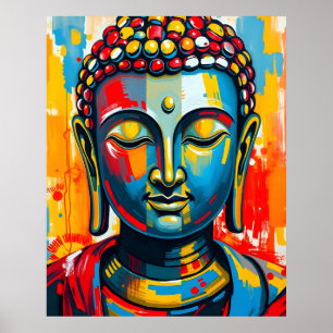 Buddha's Colourful Abstract Painting Poster