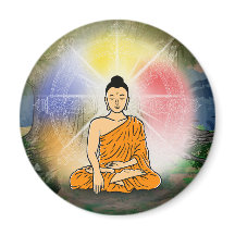 Buddha's Enlightenment & Dharma Wheel Magnet