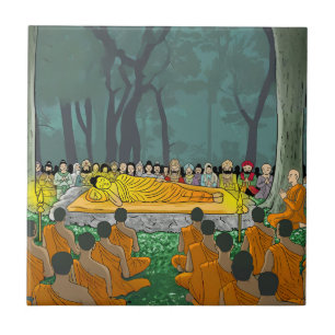 Buddha's Final Nirvana Ceramic Tile