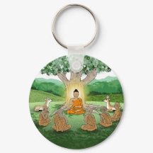 Buddha's First Sermon Teaching Keychain