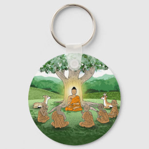 Buddha's First Sermon Teaching Keychain