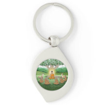 Buddha's First Sermon Teaching Metal Keychain