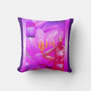 BuddhaTodayV3.pnk #15 Flowering Frog w/Quote Throw Pillow