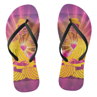 BuddhaTodayV4 #1  'Walk in Peace' Flip Flops