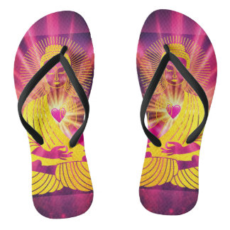 BuddhaTodayV4 #2  'Walk in Peace' Flip Flops