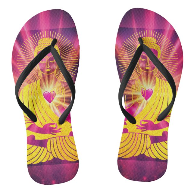 BuddhaTodayV4 #2  'Walk in Peace' Flip Flops (Footbed)