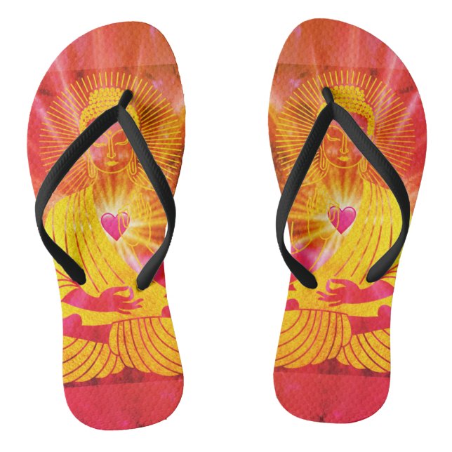 BuddhaTodayV4 #8  'Walk in Peace' Flip Flops (Footbed)
