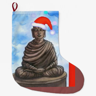 Buddhism - Buddha - Merry Christmas Large Christmas Stocking