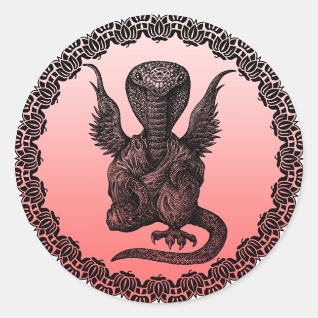 buddhism cobra classic round sticker (Front)