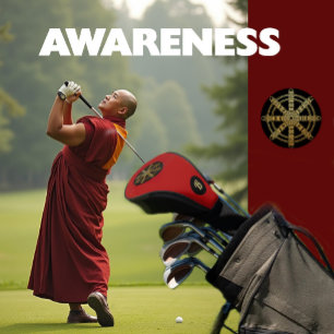  Buddhism Golden Dharma Wheel Monogram Golf Head Cover