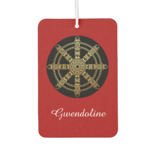 Buddhism Golden Dharma Wheel Personalized Air Freshener