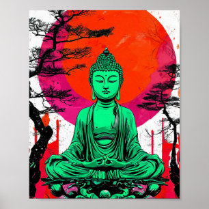 Buddhism meditation poster
