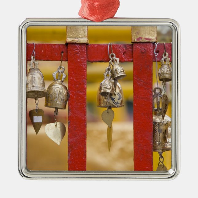 Buddhist Bells at Doi Suthep Temple Metal Ornament (Front)
