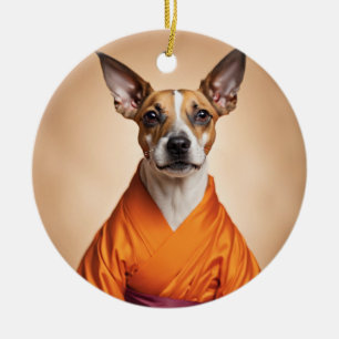 Buddhist Brazilian Terrier Ceramic Ornament