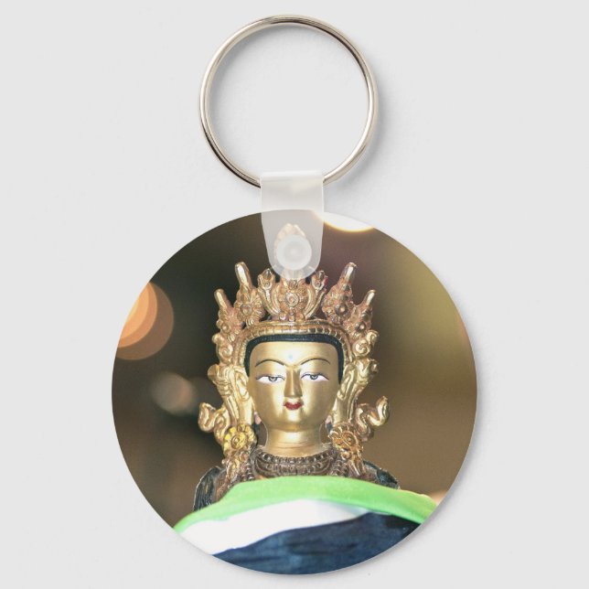 Buddhist Chenrezig Statue Keychain (Front)