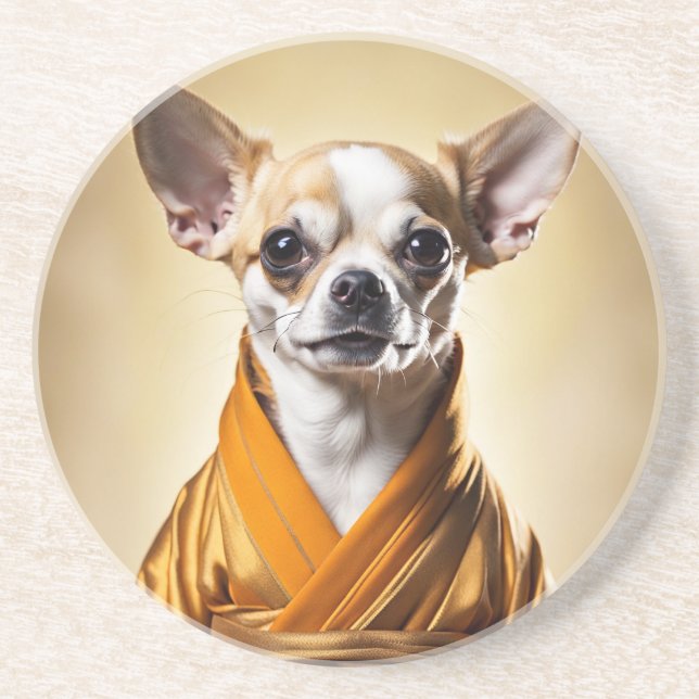 Buddhist Chihuahua Coaster (Front)