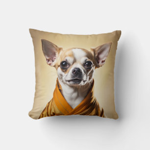Buddhist Chihuahua Throw Pillow