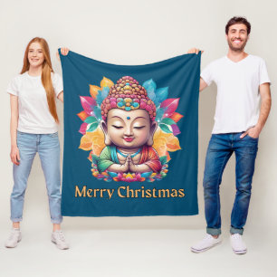Buddhist Christmas Fleece Blanket