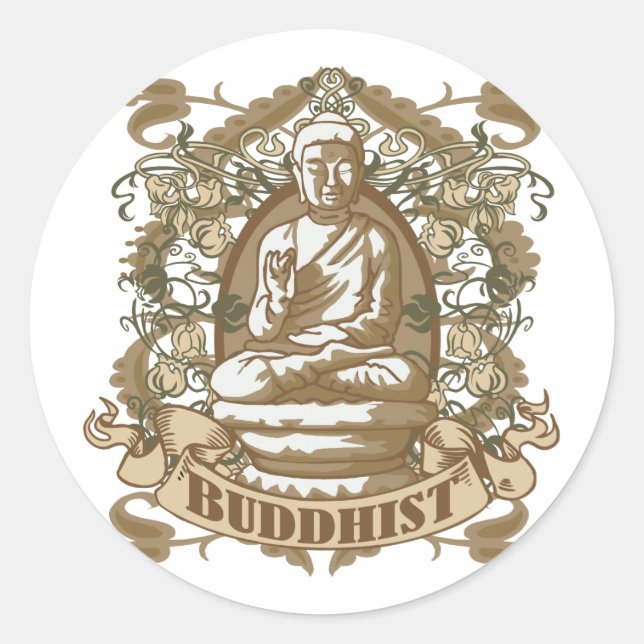 Buddhist Classic Round Sticker (Front)