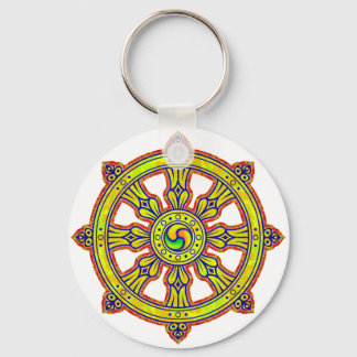 Buddhist Dharma Chakra Keychain