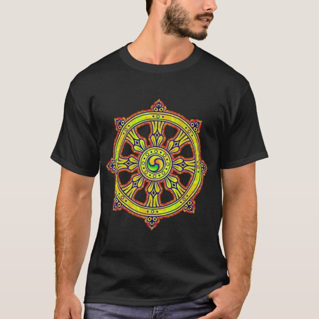 Buddhist Dharma Chakra T-Shirt (Front)