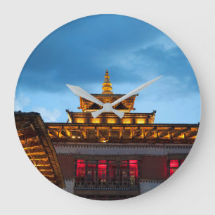 Buddhist Dzong Roof Large Clock